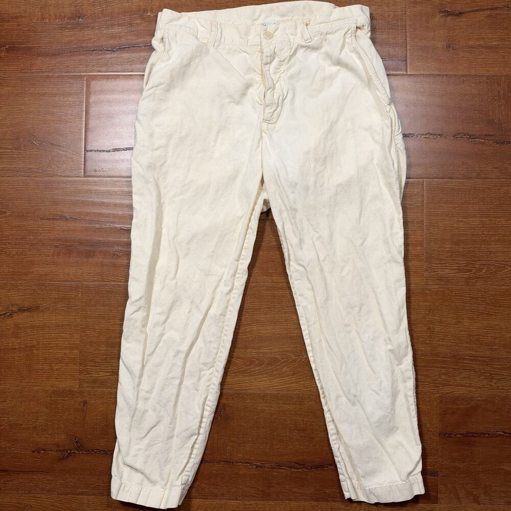 You Must Create Trouser Pants Men 32x26 Beige Linen Cotton Blend Old Money Retro
